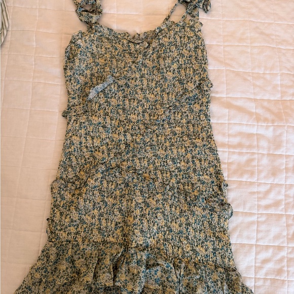 Astr Floral Mini Dress in Blue and Yellow - Picture 2 of 4